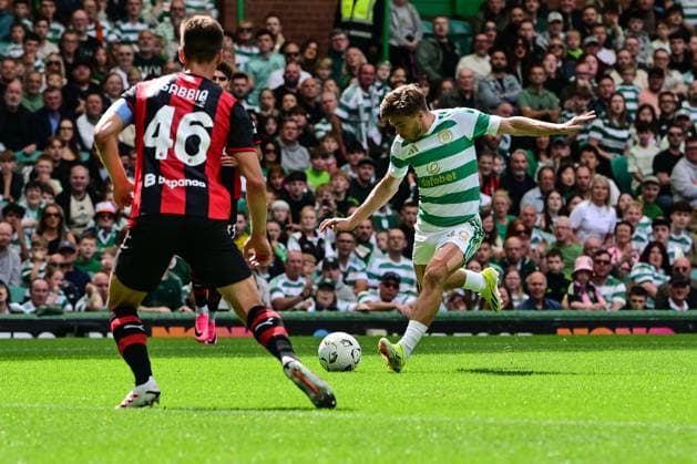 James Forrest of Celtic scores his teams second goal of the game during the pre season friendly match between Celtic and AC Milan at Celtic Park, Glasgow, Scotland on Saturday 25th July 2026. Celtic v AC Milan, Pre Season Friendly, Football, Celtic Park, Glasgow, Scotland, UK - 25 Jul 2026Glasgow Celtic Park United Kingdom  Copyright: xAndyxBuchanan Shutterstockx 17004340by