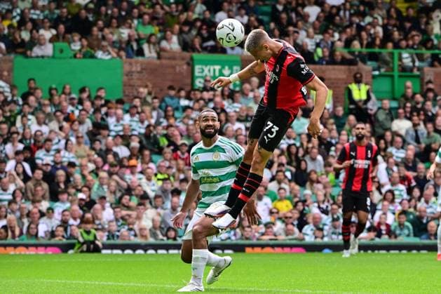 Franceseco Camarda of AC Milan scores his teams second goal of the game during the pre season friendly match between Celtic and AC Milan at Celtic Park, Glasgow, Scotland on Saturday 25th July 2026. Celtic v AC Milan, Pre Season Friendly, Football, Celtic Park, Glasgow, Scotland, UK - 25 Jul 2026Glasgow Celtic Park United Kingdom  Copyright: xAndyxBuchanan Shutterstockx 17004340de