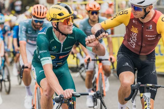 Tour de France 2026 PHOTOPQR LE DAUPHINE Jean-Baptiste BORNIER ; Huez ; 25 07 2026 ; Huez (Isère), le samedi 25 juillet 2026. Etape 20 du Tour de France entre Bourg d Oisans et l Alpe d Huez. Le maillot vert Mads Pedersen, à l arrivée. Photo : Le DL Jean-Baptiste Bornier 113th edition of the Tour de France cycling race. *** Local Caption *** Huez Isère Rhône-Alpes FRANCE  Copyright: xPHOTOPQR LExDAUPHINE MAXPPPxJean-BaptistexBORNIERx 20260725JDL1096 20260725JDL1096
