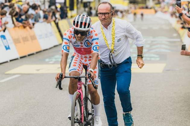 Tour de France 2026 PHOTOPQR LE DAUPHINE Jean-Baptiste BORNIER ; Huez ; 25 07 2026 ; Huez (Isère), le samedi 25 juillet 2026. Etape 20 du Tour de France entre Bourg d Oisans et l Alpe d Huez. Victoire de Richard Carapaz. Photo : Le DL Jean-Baptiste Bornier 113th edition of the Tour de France cycling race. *** Local Caption *** Huez Isère Rhône-Alpes FRANCE  Copyright: xPHOTOPQR LExDAUPHINE MAXPPPxJean-BaptistexBORNIERx 20260725JDL1107 20260725JDL1107