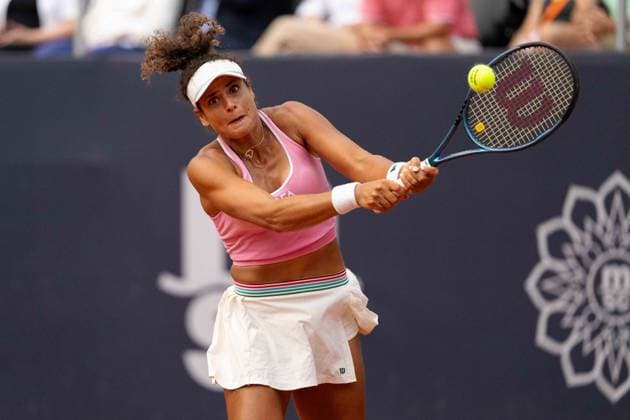 Mayar Sherif (EGY) im Bild am Ball, Aktion, GER, Mayar Sherif vs Tamara Korpatsch, Tennis, MSC Hamburg Ladies Open WTA, Tennis Damen 250, Halbfinale, 25.07.2026 GER, Mayar Sherif vs Tamara Korpatsch, Tennis, MSC Hamburg Ladies Open WTA 250, Halbfinale, 25.07.2026 Hamburg *** Mayar Sherif (EGY) pictured at the net, in action, GER, Mayar Sherif vs. Tamara Korpatsch, Tennis, MSC Hamburg Ladies Open WTA 250, Semifinals, July 25, 2026, GER, Mayar Sherif vs. Tamara Korpatsch, tennis, MSC Hamburg Ladies Open WTA 250, semifinals, July 25, 2026, Hamburg Copyright: xEibner-Pressefoto MaxxVincenx EP_MVN