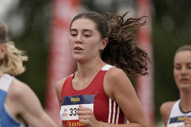 Norgesmesterskapet for friidrett 2026 Trondheim 20260725. Anna Marie Nordengen Sirevag fra SK Vidar i ovelsen 10.000m kvinner under NM i friidrett pa Trondheim Stadion lordag. Foto: Beate Oma Dahle NTB Trondheim Norge EDITORIAL USE ONLY. RESTRICTED USE FOR BETTING COMPANIES Ref:_SPOOaGOiCS96NA.jpg *** 2026 Norwegian Track and Field Championships, Trondheim, July 25, 2026: Anna Marie Nordengen Sirevag of SK Vidar competes in the women’s 10,000-meter race at the Norwegian Track and Field Championships at Trondheim Stadium on Saturday. Photo: Beate Oma Dahle, NTB Trondheim, Norway EDITORIAL USE ONLY RESTRICTED USE FOR BETTING COMPANIES  Copyright: xBeatexOmaxDahlex xNTBx