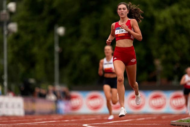 Norgesmesterskapet for friidrett 2026 Trondheim 20260725. Anna Marie Nordengen Sirevag fra SK Vidar i ovelsen 10.000m kvinner under NM i friidrett pa Trondheim Stadion lordag. Foto: Beate Oma Dahle NTB Trondheim Norge EDITORIAL USE ONLY. RESTRICTED USE FOR BETTING COMPANIES Ref:_SPOr20bF51uSSE.jpg *** 2026 Norwegian Track and Field Championships, Trondheim, July 25, 2026: Anna Marie Nordengen Sirevag of SK Vidar competes in the women’s 10,000-meter race at the Norwegian Track and Field Championships at Trondheim Stadium on Saturday. Photo: Beate Oma Dahle, NTB Trondheim, Norway EDITORIAL USE ONLY RESTRICTED USE FOR BETTING COMPANIES  Copyright: xBeatexOmaxDahlex xNTBx