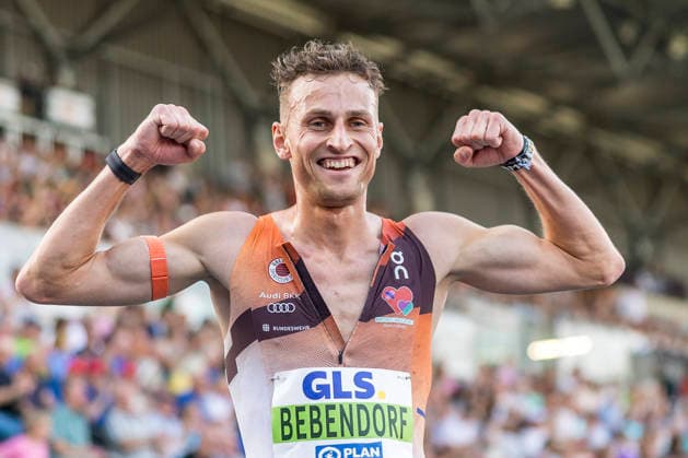 Deutsche Leichtathletik-Meisterschaften; Bochum-Wattenscheid, 25.07.2026 Karl Bebendorf (Dresdner SC 1898) gewinnt die 3000m Hindernis; Deutsche Leichtathletik-Meisterschaften am 25.07.2026 im Lorheide-Stadion, Bochum-Wattenscheid (Nordrhein-Westfalen). *** German Track and Field Championships, Bochum-Wattenscheid, July 25, 2026: Karl Bebendorf of Dresdner SC 1898 wins the 3,000-meter steeplechase at the German Track and Field Championships on July 25, 2026, at Lorheide Stadium in Bochum-Wattenscheid, North Rhine-Westphalia Copyright: xBEAUTIFULxSPORTS AxelxKohringx