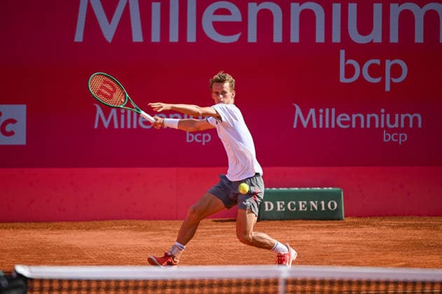 July 25, 2026, Lisbon, Lisbon, Portugal: LUCA VAN ASSCHE in action during the Semi-finals at the Millennium Estoril Open ATP, Tennis Herren tennis tournament at Clube de Tenis do Estoril. Millennium Estoril Open 2026  - ZUMAr238 20260725_zip_r238_024 Copyright: xRicardoxRochax