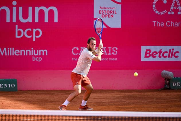 July 25, 2026, Lisbon, Lisbon, Portugal: HUGO GASTON in action during the Semi-finals at the Millennium Estoril Open ATP, Tennis Herren tennis tournament at Clube de Tenis do Estoril. Lisbon Portugal - ZUMAr238 20260725_zip_r238_038 Copyright: xRicardoxRochax