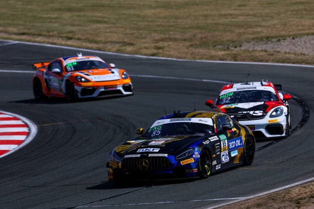 ADAC GT4 Germany, 5. + 6. Rennen Oschersleben 2026 85 Mercedes-AMG GT4, CV Performance X JP Motorsport: Kyam Potez, Jonathan Engström, 32 Porsche 718 Cayman GT4 RS Clubsport, Avia W&S Motorsport: Tim Horell, Hendrik Still - picture by Gruppe C Photography Oschersleben Oschersleben Sachsen-Anhalt Germany Copyright: xGruppexCxPhotographyx