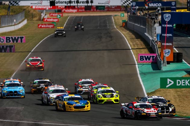 ADAC GT4 Germany, 5. + 6. Rennen Oschersleben 2026 30 Porsche 718 Cayman GT4 RS Clubsport, Avia W&S Motorsport: Maximilian Schreyer, Alon Gabbay, 66 BMW M4 GT4 Evo, ME Motorsport: Leon Bauchmüller, Lukas Stiefelhagen - picture by Gruppe C Photography Oschersleben Oschersleben Sachsen-Anhalt Germany Copyright: xGruppexCxPhotographyx