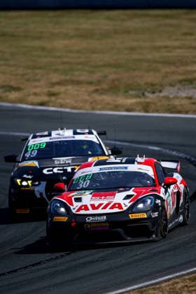ADAC GT4 Germany, 5. + 6. Rennen Oschersleben 2026 30 Porsche 718 Cayman GT4 RS Clubsport, Avia W&S Motorsport: Maximilian Schreyer, Alon Gabbay, 49 BMW M4 718 Cayman GT4 RS Clubsport, FK Performance Motorsport: Luca Link, Luis Moser - picture by Gruppe C Photography Oschersleben Oschersleben Sachsen-Anhalt Germany Copyright: xGruppexCxPhotographyx