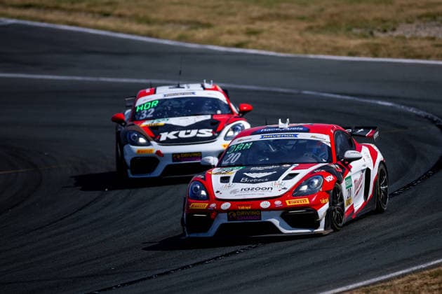 ADAC GT4 Germany, 5. + 6. Rennen Oschersleben 2026 20 Porsche 718 Cayman GT4 RS Clubsport, razoon - more than racing: Harald Huber, Jack James - picture by Gruppe C Photography Oschersleben Oschersleben Sachsen-Anhalt Germany Copyright: xGruppexCxPhotographyx