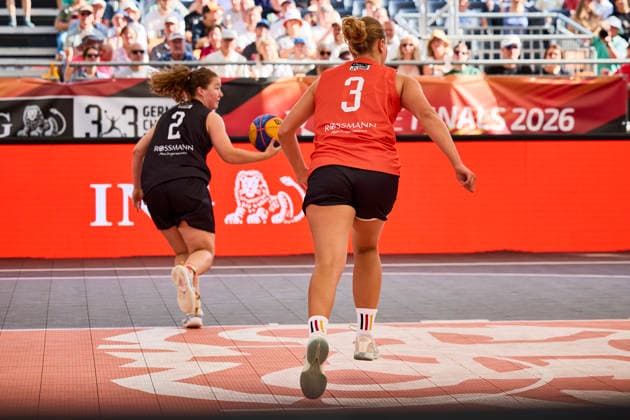 Basketball Gruppenphase Damen - DIE FINALS 2026 3x3 Basketball Gruppenphase Damen am 25.07.2026, Hannover Neues Rathaus Niedersachsen Deutschland *** Women s 3x3 Basketball Group Stage at DIE FINALS 2026: Women s 3x3 Basketball Group Stage on July 25, 2026, at the New City Hall in Hanover, Lower Saxony, Germany