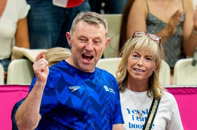 Kate & Gerry McCann - parents of Madeleine McCann who disappeared in 2007, arrive at the pool to watch their son Sean McCann - swimming for Scotland in the Men s 400m individual Freestyle Final. Glasgow 2026 Commonwealth Games, Day Three, Glasgow, Scotland, UK - 25 Jul 2026Glasgow Scotland United Kingdom  Copyright: xStuartxWallace Shutterstockx 17002359aj