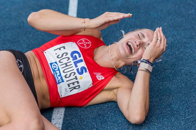 Deutsche Leichtathletik-Meisterschaften; Bochum-Wattenscheid, 25.07.2026 Franziska Schuster (TSV Bayer o4 Leverkusen) gewinnt den Titel über 100m Hürden; Deutsche Leichtathletik-Meisterschaften am 25.07.2026 im Lorheide-Stadion, Bochum-Wattenscheid (Nordrhein-Westfalen). *** German Track and Field Championships, Bochum-Wattenscheid, July 25, 2026: Franziska Schuster of TSV Bayer 04 Leverkusen wins the 100-meter hurdles title at the German Track and Field Championships on July 25, 2026, at Lorheide Stadium in Bochum-Wattenscheid, North Rhine-Westphalia Copyright: xBEAUTIFULxSPORTS AxelxKohringx