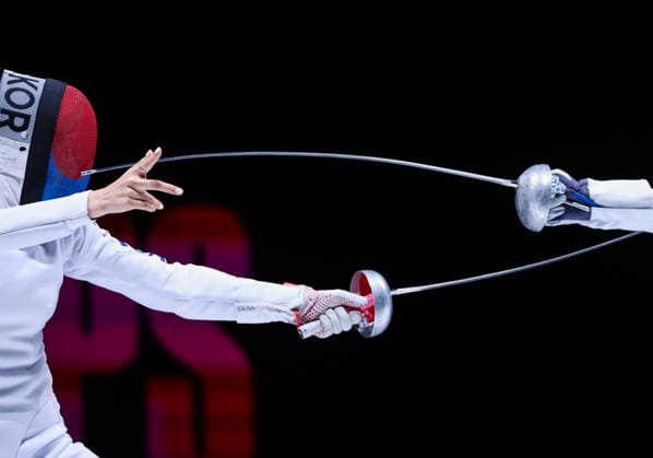 CHINA, HONG KONG - JULY 25, 2026: South Korea s Song Se-ra competes in the ladies individual epee event at the 2026 Kerry Fencing World Championships. Mikhail Sinitsyn TASS  95441884