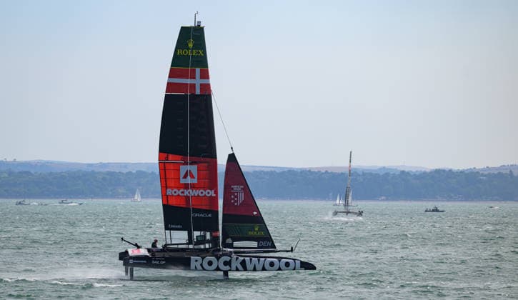 Rolex SailGP Championship Rockwool Denmark in action during the 2026 Rolex SailGP Championship at The Solent, Portsmouth 25 07 2026 UK Newspapers OUT Copyright: xGraemexWilcocksonx FIL-23671-0013
