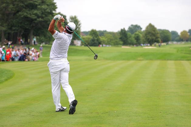 Hideki Matsuyama of Japan hits his tee shot on the third tee during the third round of the 2026 3M Open at TPC Twin Cities on July 25, 2026 in Blaine, Minnesota. CSM Blaine USA - ZUMAc04_ 20260725_zma_c04_016 Copyright: xStevenxGarciax