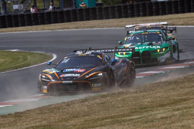 GER, DTM, 9. & 10. Lauf, Motorsport Arena Oschersleben 25.07.2026, Motorsport Arena, Oschersleben, GER, DTM, 9. & 10. Lauf, Motorsport Arena Oschersleben Timo Glock, Dörr Motorsport McLaren 720S GT3 Evo, Marco Wittmann, Schubert Motorsport BMW M4 GT3 Evo Â Foto: Alexander Trienitz Oschersleben Motorsport Arena Sachsen-Anhalt Deutschland *** GER, DTM, Round 9 of 10, Motorsport Arena Oschersleben, July 25, 2026, Motorsport Arena, Oschersleben, GER, DTM, Round 9 of 10, Motorsport Arena Oschersleben: Timo Glock, Dörr Motorsport McLaren 720S GT3 Evo; Marco Wittmann, Schubert Motorsport BMW M4 GT3 Evo. Photo by Alexander Trienitz, Oschersleben Motorsport Arena, Saxony-Anhalt, Germany