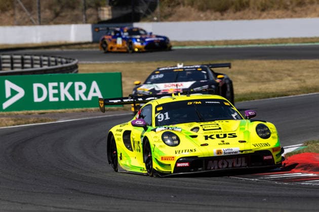 GER, DTM, 9. & 10. Lauf, Motorsport Arena Oschersleben 25.07.2026, Motorsport Arena, Oschersleben, GER, DTM, 9. & 10. Lauf, Motorsport Arena Oschersleben Thomas Preining, Manthey Porsche 911 GT3 R Evo, Luca Engstler, Team Abt Lamborghini Temerario GT3 Â Foto: Alexander Trienitz Oschersleben Motorsport Arena Sachsen-Anhalt Deutschland *** GER, DTM, Round 9 of 10, Motorsport Arena Oschersleben, July 25, 2026, Motorsport Arena, Oschersleben, GER, DTM, Round 9 of 10, Motorsport Arena Oschersleben: Thomas Preining, Manthey Porsche 911 GT3 R Evo; Luca Engstler, Team Abt Lamborghini Temerario GT3. Photo by Alexander Trienitz, Oschersleben Motorsport Arena, Saxony-Anhalt, Germany