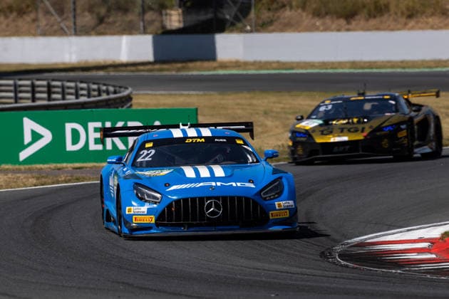 GER, DTM, 9. & 10. Lauf, Motorsport Arena Oschersleben 25.07.2026, Motorsport Arena, Oschersleben, GER, DTM, 9. & 10. Lauf, Motorsport Arena Oschersleben Lucas Auer, Mercedes-AMG Team Landgraf Mercedes-AMG GT3, Mirko Bortolotti, TGI Team by GRT Lamborghini Temerario GT3 Â Foto: Alexander Trienitz Oschersleben Motorsport Arena Sachsen-Anhalt Deutschland *** GER, DTM, Round 9 of 10, Motorsport Arena Oschersleben, July 25, 2026, Motorsport Arena, Oschersleben, GER, DTM, Round 9 of 10, Motorsport Arena Oschersleben: Lucas Auer, Mercedes-AMG Team Landgraf Mercedes-AMG GT3; Mirko Bortolotti, TGI Team by GRT Lamborghini Temerario GT3. Photo by Alexander Trienitz, Oschersleben Motorsport Arena, Saxony-Anhalt, Germany