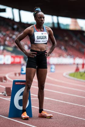 Swiss Athletics Championships, 25.07.2026 ZURICH, SWITZERLAND - JULY 25: Yasmin Giger (LC Zuerich) at the start of the womens 400 m hurdles at the Swiss Athletics Championships on July 25, 2026 in Zurich, Switzerland. *** Swiss Athletics Championships, July 25, 2026, Zurich, Switzerland Yasmin Giger of LC Zurich at the start of the women s 400-meter hurdles at the Swiss Athletics Championships on July 25, 2026, in Zurich, Switzerland Copyright: xBEAUTIFULxSPORTS UlfxSchillerx