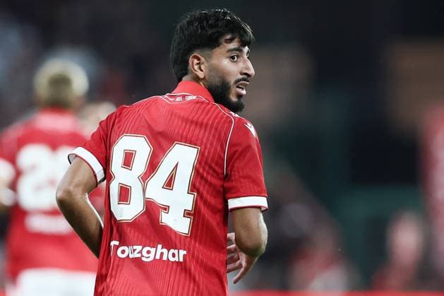 Standard s Rayan Touzghar pictured during a friendly soccer game between Belgian first division soccer team Standard de Liege and Italian Juventus, on Saturday 25 July 2026 in Liege, in preparation of the upcoming 2026-2027 Belgian first division soccer season. BRUNOxFAHY  x182040994x