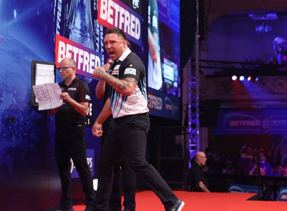 World Matchplay Darts 2026 Gerwyn Price during the World Matchplay darts at Winter Gardens, Blackpool, UK on 25 July 2026. Blackpool Winter Gardens UK Editorial use only , Copyright: xChrisxSargeantx PSI-24531-0013