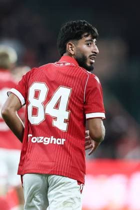 Standard s Rayan Touzghar pictured during a friendly soccer game between Belgian first division soccer team Standard de Liege and Italian Juventus, on Saturday 25 July 2026 in Liege, in preparation of the upcoming 2026-2027 Belgian first division soccer season. BRUNOxFAHY  x182040998x
