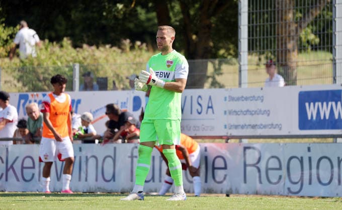 25.07.26 FSV Hollenbach - VfB Stuttgart Deutschland, Hollenbach, 25.07.2026, Fussball, Bundesliga, Saison 2026 2027, Testspiel, FSV Hollenbach - VfB Stuttgart: Marius Funk (VfB Stuttgart). *** July 25, 2026 FSV Hollenbach vs. VfB Stuttgart Germany, Hollenbach, July 25, 2026, Soccer, Bundesliga, 2026–2027 Season, Friendly Match, FSV Hollenbach vs. VfB Stuttgart Marius Funk VfB Stuttgart