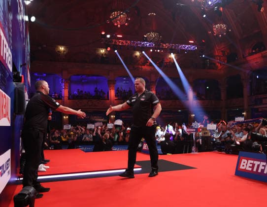 World Matchplay Darts 2026 Dirk van Duijvenbode during the World Matchplay darts at Winter Gardens, Blackpool, UK on 25 July 2026. Blackpool Winter Gardens UK Editorial use only , Copyright: xChrisxSargeantx PSI-24531-0029