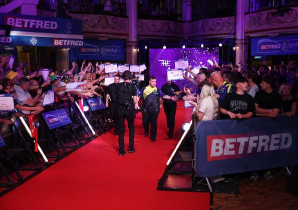 World Matchplay Darts 2026 Luke Littler during the World Matchplay darts at Winter Gardens, Blackpool, UK on 25 July 2026. Blackpool Winter Gardens UK Editorial use only , Copyright: xChrisxSargeantx PSI-24531-0031