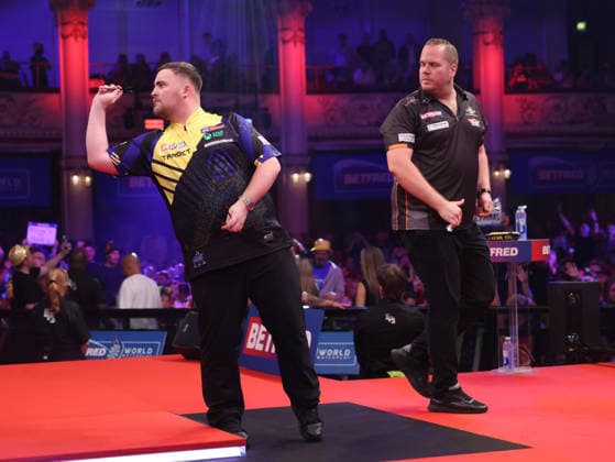 World Matchplay Darts 2026 Luke Littler during the World Matchplay darts at Winter Gardens, Blackpool, UK on 25 July 2026. Blackpool Winter Gardens UK Editorial use only , Copyright: xChrisxSargeantx PSI-24531-0043