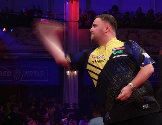 World Matchplay Darts 2026 Luke Littler during the World Matchplay darts at Winter Gardens, Blackpool, UK on 25 July 2026. Blackpool Winter Gardens UK Editorial use only , Copyright: xChrisxSargeantx PSI-24531-0045