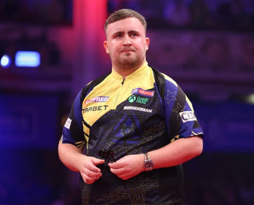 World Matchplay Darts 2026 Luke Littler during the World Matchplay darts at Winter Gardens, Blackpool, UK on 25 July 2026. Blackpool Winter Gardens UK Editorial use only , Copyright: xChrisxSargeantx PSI-24531-0046
