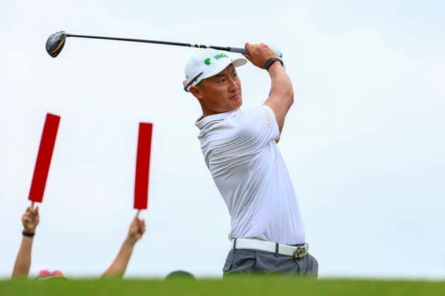 July 25, 2026, Blaine, Minnesota, United States: HAOTONG LI drives the ball at hole seven. This is the third day of the at TPC Twin Cities in Blaine Minnesota. 2026 PGA, Golf Herren 3M Open - Day 3  - ZUMAt166 20260725_zsp_t166_029 Copyright: xMichaelxTurnerx