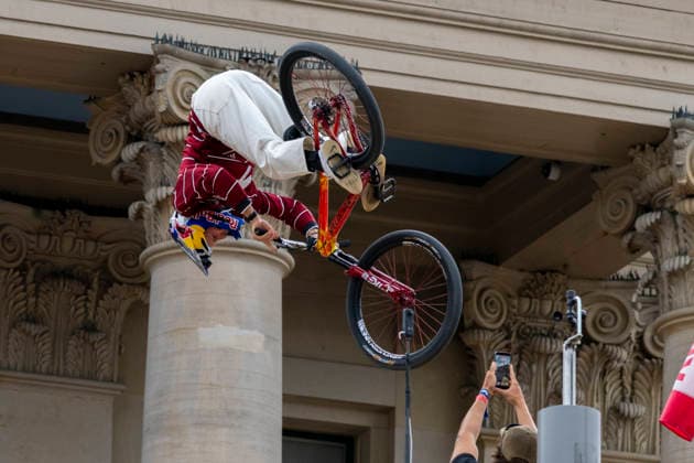 2026-07-25 - Red Bull District Ride 2026 GRONINGEN, NETHERLANDS - JULY 25: Lucas Huppert (CH) during the Red Bull District Ride 2026 at the Grote Markt on July 25, 2026 in Groningen, Netherlands Groningen Grote Markt Netherlands Content not available for redistribution in The Netherlands directly or indirectly through any third parties. Copyright: xEdwinxBlaauwbroekx