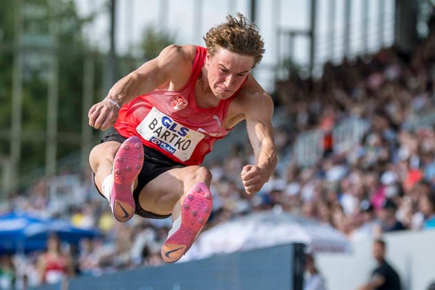 Deutsche Leichtathletik-Meisterschaften; Bochum-Wattenscheid, 25.07.2026 Moritz Bartko (SC Potsdam e.V.), Weitsprung; Deutsche Leichtathletik-Meisterschaften am 25.07.2026 im Lorheide-Stadion, Bochum-Wattenscheid (Nordrhein-Westfalen). *** German Track and Field Championships, Bochum-Wattenscheid, July 25, 2026; Moritz Bartko, SC Potsdam e.V., Long Jump; German Track and Field Championships on July 25, 2026, at Lorheide Stadium, Bochum-Wattenscheid, North Rhine-Westphalia Copyright: xBEAUTIFULxSPORTS AxelxKohringx