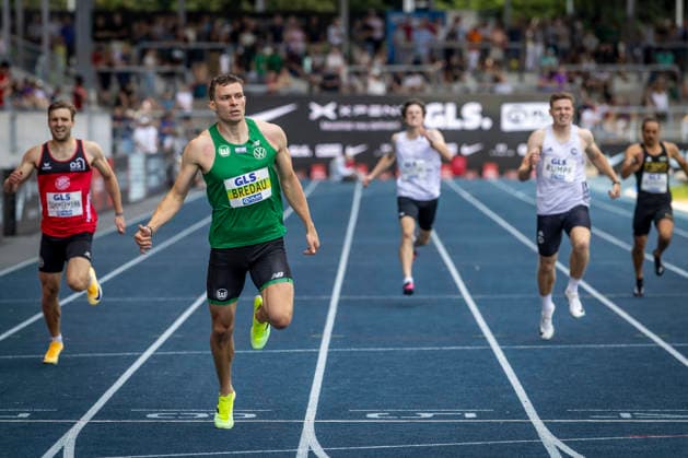 Deutsche Leichtathletik-Meisterschaften; Bochum-Wattenscheid, 25.07.2026 400m mit Jean Paul Bredau (VfL Wolfsburg); Deutsche Leichtathletik-Meisterschaften am 25.07.2026 im Lorheide-Stadion, Bochum-Wattenscheid (Nordrhein-Westfalen). *** German Track and Field Championships, Bochum Wattenscheid, July 25, 2026—400m featuring Jean Paul Bredau of VfL Wolfsburg. German Track and Field Championships on July 25, 2026, at Lorheide Stadium, Bochum-Wattenscheid, North Rhine-Westphalia Copyright: xBEAUTIFULxSPORTS LeahxKohringx