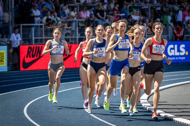 Deutsche Leichtathletik-Meisterschaften; Bochum-Wattenscheid, 25.07.2026 1500m mit Lera Miller (VfL Löningen); Deutsche Leichtathletik-Meisterschaften am 25.07.2026 im Lorheide-Stadion, Bochum-Wattenscheid (Nordrhein-Westfalen). *** German Track and Field Championships, Bochum Wattenscheid, July 25, 2026—1,500m featuring Lera Miller of VfL Löningen. German Track and Field Championships on July 25, 2026, at Lorheide Stadium, Bochum-Wattenscheid, North Rhine-Westphalia Copyright: xBEAUTIFULxSPORTS LeahxKohringx