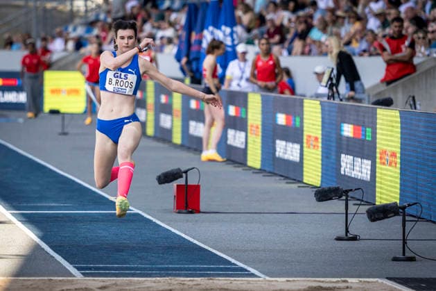 Deutsche Leichtathletik-Meisterschaften; Bochum-Wattenscheid, 25.07.2026 Berenike Roos (TV Wattenscheid 01) beim Dreisprung; Deutsche Leichtathletik-Meisterschaften am 25.07.2026 im Lorheide-Stadion, Bochum-Wattenscheid (Nordrhein-Westfalen). *** German Track and Field Championships, Bochum Wattenscheid, July 25, 2026: Berenike Roos of TV Wattenscheid 01 competing in the triple jump at the German Track and Field Championships on July 25, 2026, at Lorheide Stadium, Bochum-Wattenscheid, North Rhine-Westphalia Copyright: xBEAUTIFULxSPORTS LeahxKohringx