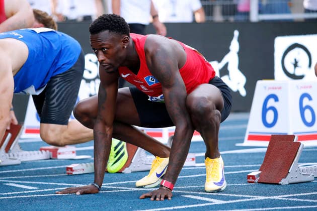 ANSAH Owen 100m der Maenner Deutscher Meister DLV Deutsche LA Meisterschaften 2026 in Bochum - Wattenscheid am 25.07.2026 *** ANSAH Owen, Men s 100m German Champion, DLV German Track and Field Championships 2026 in Bochum-Wattenscheid on July 25, 2026 Copyright: xLacixPerenyix