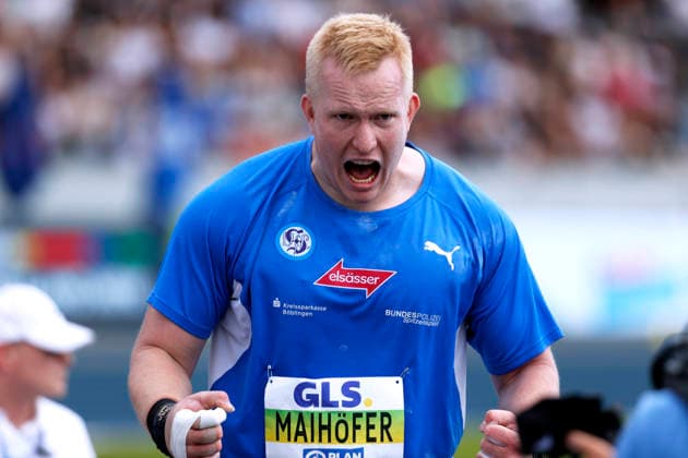 MAIHOEFER Eric Kugelstossen der Maenner DLV Deutsche LA Meisterschaften 2026 in Bochum - Wattenscheid am 25.07.2026 *** MAIHOEFER Eric Men s Shot Put, DLV German Track and Field Championships 2026 in Bochum-Wattenscheid on July 25, 2026 Copyright: xLacixPerenyix