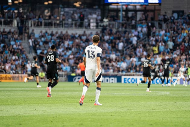 Minnesota United FC (USA) playing against Vancouver Whitecaps FC (USA) in the MLS, Fussball Herren, USA in Minneapolis at the Allianz Field on July 25th 2026, regular season 2026 Thomas Mueller (Vancouver Whitecaps FC, 13) Minneapolis Allianz Field Minnesota United States of America *** Minnesota United FC (USA) vs. Vancouver Whitecaps FC (USA) in the MLS at Allianz Field in Minneapolis on July 25, 2026, 2026 regular season; Thomas Mueller, Vancouver Whitecaps FC, 13, Minneapolis, Allianz Field, Minnesota, United States of America