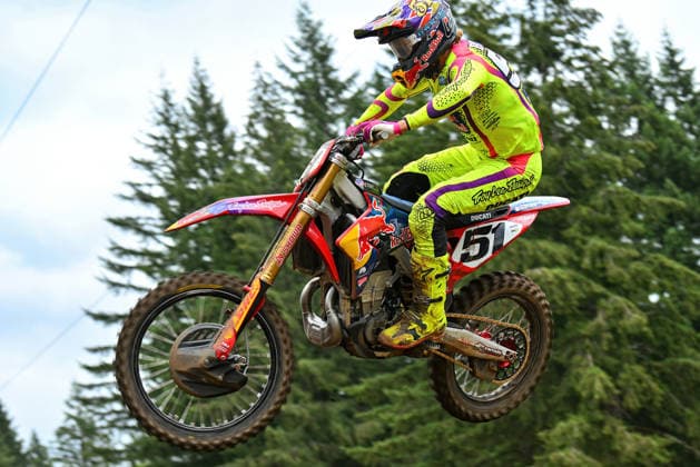July 25, 2026: Justin Barcia (51) rides his Troy Lee Designs Red Bull Ducati Factory Racing during Round 25 of the Monster Energy SMX World Championship, WM, Weltmeisterschaft series Pro Motocross 450 first moto at Washougal, WA. Hunter Lawrence won the 450 class overall, while Barcia was 7th. CSM Washougal United States - ZUMAc04_ 20260725_zma_c04_272 Copyright: xStevexFaberx