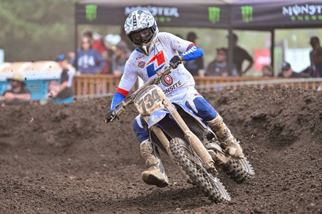 July 25, 2026: Dayton Briggs (734) on his Onsite Tire Racing Yamaha on his way to a 29th place finish overall during Round 25 of the Monster Energy SMX World Championship, WM, Weltmeisterschaft series Pro Motocross 450 second moto at Washougal, WA. Hunter Lawrence won the 450 class overall. CSM Washougal United States - ZUMAc04_ 20260725_zma_c04_284 Copyright: xStevexFaberx