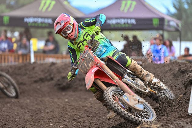 July 25, 2026: Zack Williams (874) on his The McGinley Clinic Privateer Support Program Honda during Round 25 of the Monster Energy SMX World Championship, WM, Weltmeisterschaft series Pro Motocross 450 second moto at Washougal, WA. Hunter Lawrence won the 450 class overall, while Williams ended in 27th. CSM Washougal United States - ZUMAc04_ 20260725_zma_c04_285 Copyright: xStevexFaberx