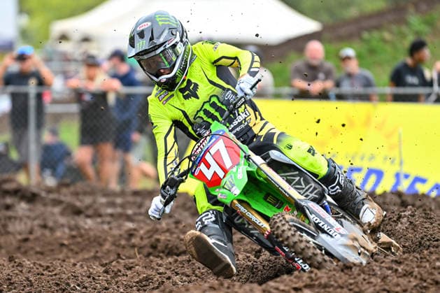 July 25, 2026: Levi Kitchen (47) on his Monster Energy Pro Circuit Kawasaki on the way to a 5th place finish in the 250 class during Round 25 of the Monster Energy SMX World Championship, WM, Weltmeisterschaft series Pro Motocross 250 class at Washougal, WA. Cole Davies won the 250 class overall. CSM Washougal United States - ZUMAc04_ 20260725_zma_c04_345 Copyright: xStevexFaberx