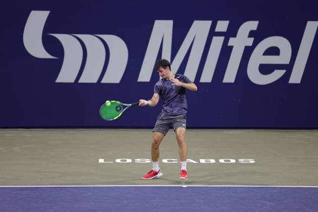LOS CABOS TENNIS OPEN 2026 LOS CABOS TENNIS OPEN 2026 ALAN MAGADAN VS GARRETT JOHNS 25072026 LOS CABOS, MEXICO. Action photo of Garrett Johns of United States, during qualy game of the Los Cabos Tennis Open 2026 held at the Cabo Sports Complex in Baja California, Mexico. Foto de accion de Garrett Johns de Estados Unidos, durante juego clasificatorio del Los Cabos Tennis Open 2026 celebrado en el Cabo Sports Complex de Baja California, Mexico. PHOTO BY IMAGENSHOP AGENCIA FOTOGRAFICA LOS CABOS BAJA CALIFORNIA MEXICO *** LOS CABOS TENNIS OPEN 2026 LOS CABOS TENNIS OPEN 2026 ALAN MAGADAN VS GARRETT JOHNS 07 25 2026 LOS CABOS, MEXICO Action photo of Garrett Johns of the United States during a qualifying match at the 2026 Los Cabos Tennis Open held at the Cabo Sports Complex in Baja California, Mexico Action photo of Garrett Johns of the United States, during a qualifying match at the 2026 Los Cabos Tennis Open held at the Cabo Sports Complex in Baja California, Mexico PHOTO BY IMAGENSHOP PHOTO AGENCY LOS CABOS BAJA CALIFORNIA MEXICO Copyright: xIMAGENSHOPxAGENCIAxFOTOGRAFICAx