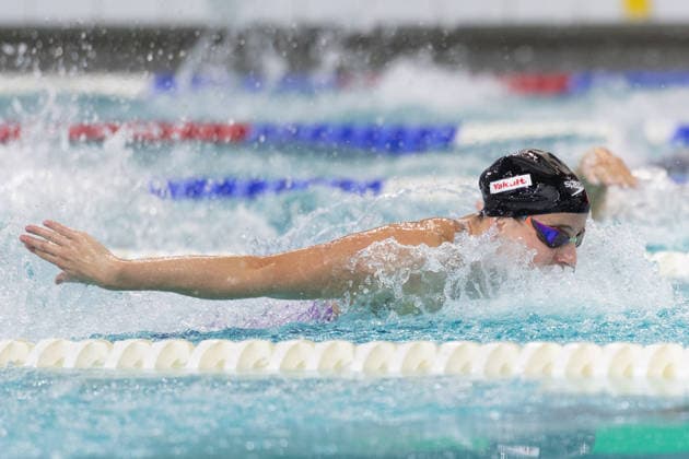 Deutsche Sprint- und Lagenmeisterschaften im Schwimmen 2026 50m Schmetterling Frauen Elimination: Die Siegerin Angelina Köhler (Deutscher Schwimm-Verband). Deutsche Sprint- und Lagenmeisterschaften am 25. Juli 2026 im Stadionbad in Hannover., Hannover Niedersachsen Deutschland Stadionbad *** 2026 German Sprint and Individual Medley Swimming Championships, Women’s 50-meter Butterfly Elimination Round: Winner Angelina Köhler, German Swimming Federation. German Sprint and Individual Medley Championships on July 25, 2026, at the Stadionbad in Hanover, Hanover, Lower Saxony, Germany. Stadionbad