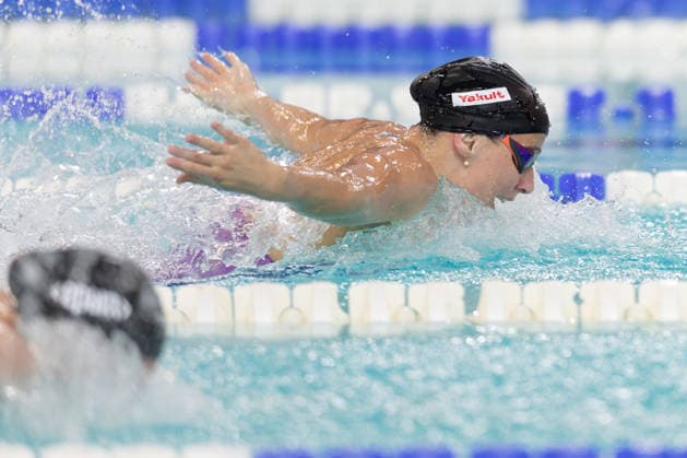 Deutsche Sprint- und Lagenmeisterschaften im Schwimmen 2026 50m Schmetterling Frauen Elimination: Die Siegerin Angelina Köhler (Deutscher Schwimm-Verband). Deutsche Sprint- und Lagenmeisterschaften am 25. Juli 2026 im Stadionbad in Hannover., Hannover Niedersachsen Deutschland Stadionbad *** 2026 German Sprint and Individual Medley Swimming Championships, Women’s 50-meter Butterfly Elimination Round: Winner Angelina Köhler, German Swimming Federation. German Sprint and Individual Medley Championships on July 25, 2026, at the Stadionbad in Hanover, Hanover, Lower Saxony, Germany. Stadionbad