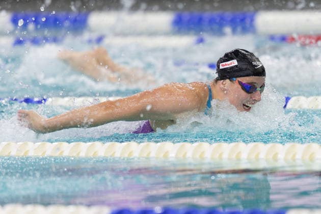 Deutsche Sprint- und Lagenmeisterschaften im Schwimmen 2026 50m Schmetterling Frauen Elimination: Die Siegerin Angelina Köhler (Deutscher Schwimm-Verband). Deutsche Sprint- und Lagenmeisterschaften am 25. Juli 2026 im Stadionbad in Hannover., Hannover Niedersachsen Deutschland Stadionbad *** 2026 German Sprint and Individual Medley Swimming Championships, Women’s 50-meter Butterfly Elimination Round: Winner Angelina Köhler, German Swimming Federation. German Sprint and Individual Medley Championships on July 25, 2026, at the Stadionbad in Hanover, Hanover, Lower Saxony, Germany. Stadionbad